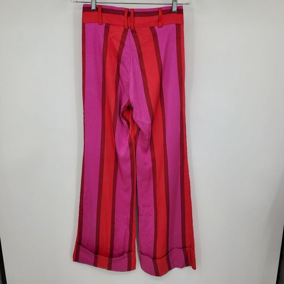 Maggie Marilyn Endless Optimist Pink and Red Striped Women's Trousers pants 2 - Picture 5 of 12